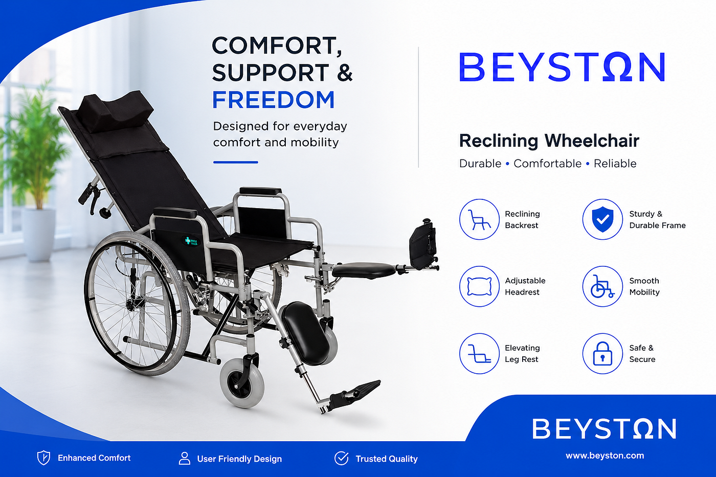 Cruiser Comfort 1 Adjustable Wheelchair — Comfort, Stability & Everyday Support