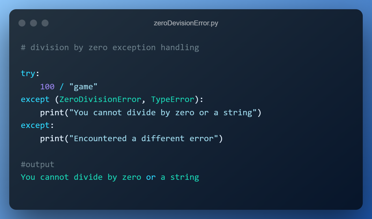 Exception Handling in Python