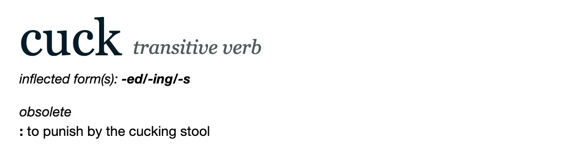 Cuck. No worries; you can do an online search… | by Avi Kotzer | Silly  Little Dictionary! | Medium