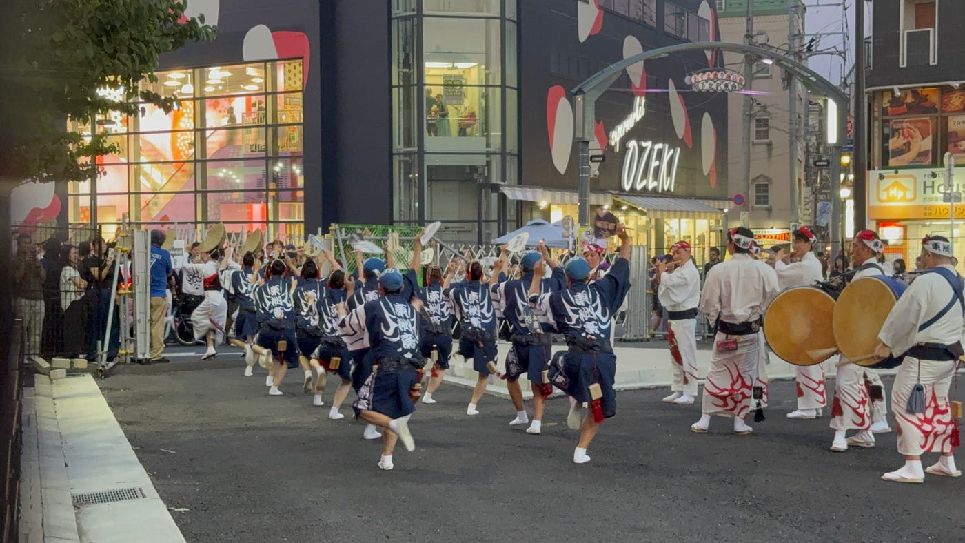 Chōfu City Fireworks (left) and Shimokitazawa Bon Odori (right)