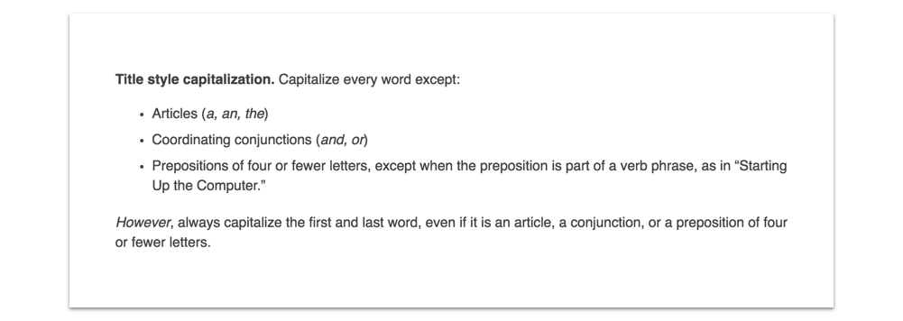 Making a case for letter case. A little thing like capitalization