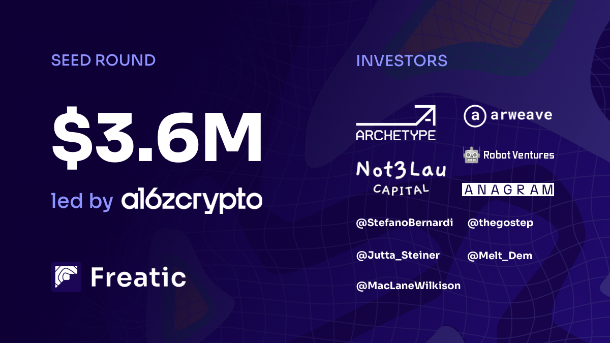 Freatic emerges from stealth with a $3.6 million seed round led by a16z  crypto to leverage information markets | by Freatic | Medium