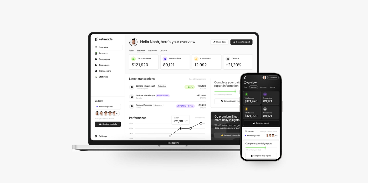 A dashboard we worked on two years ago for a client. This took months to design and code.