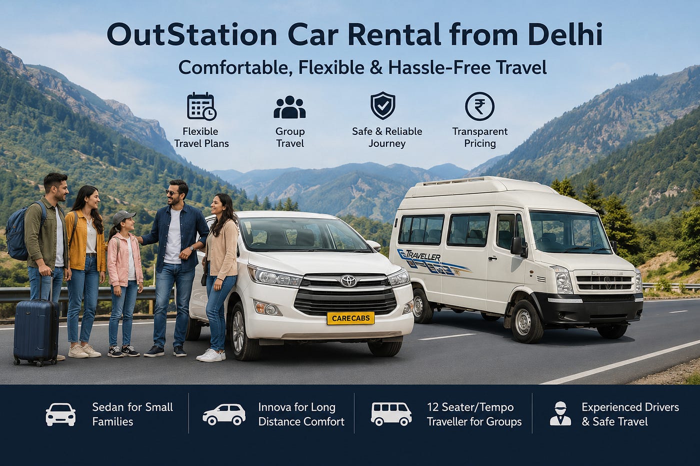 OutStation Car Rental from Delhi for Comfortable and Flexible Travel