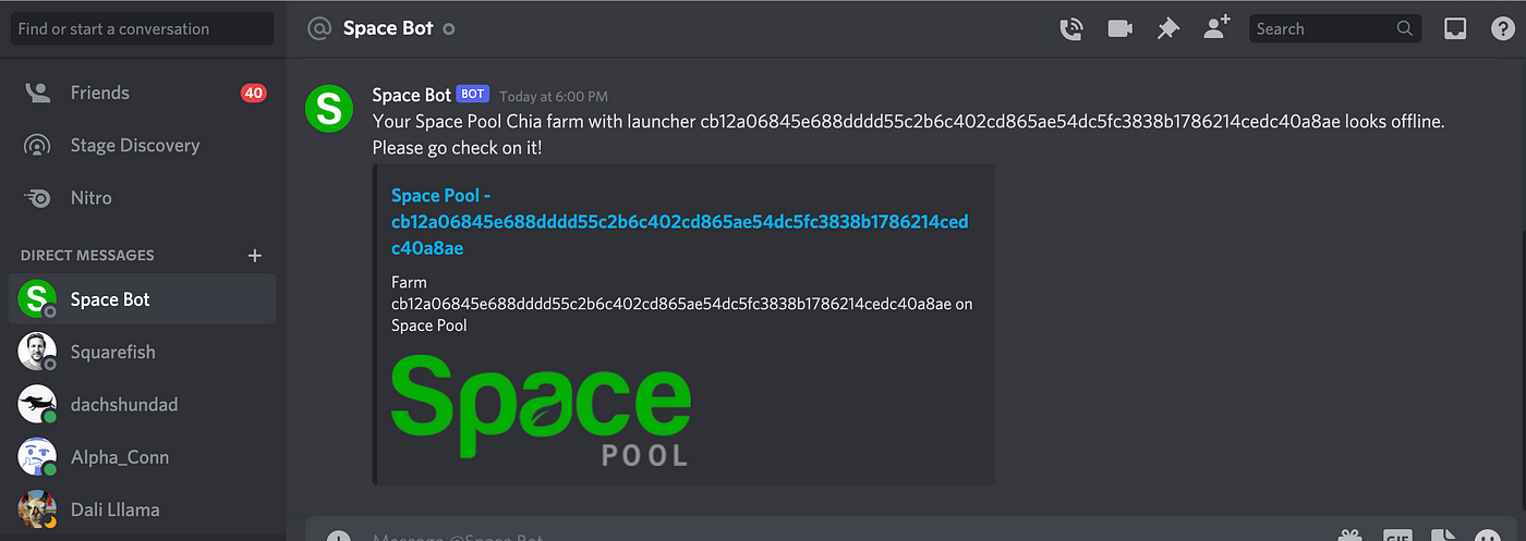 Enabling health notifications on Discord for your Chia Farm in