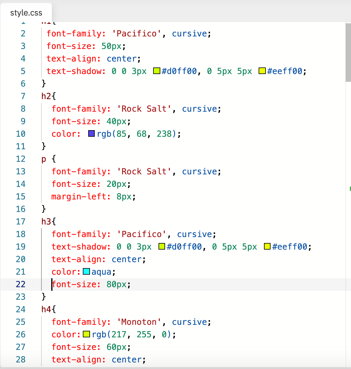 Css h1 style online