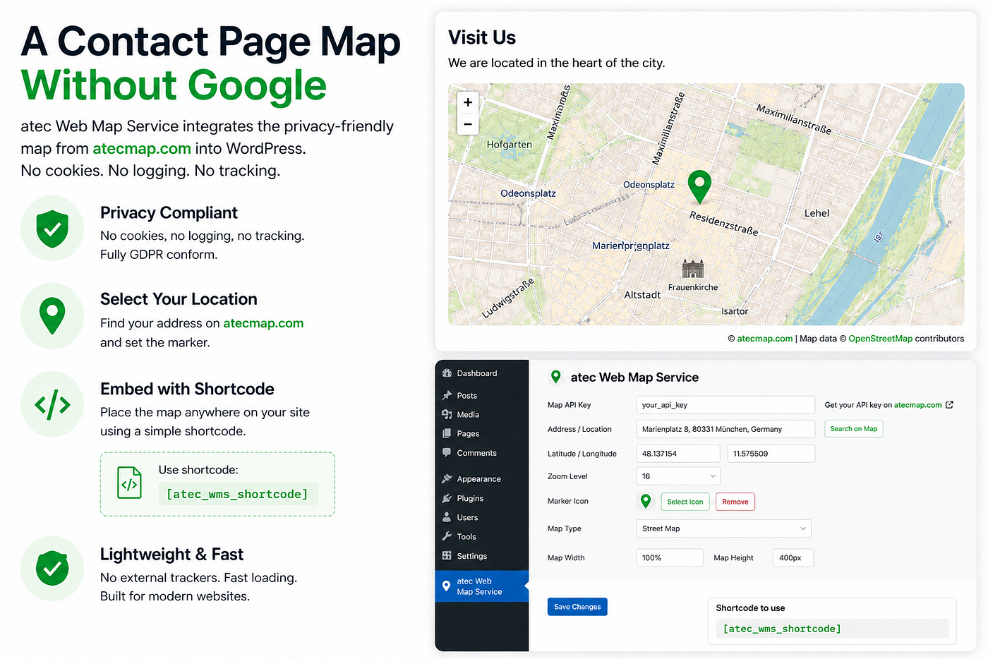 A WordPress Contact Page Map — Without Google