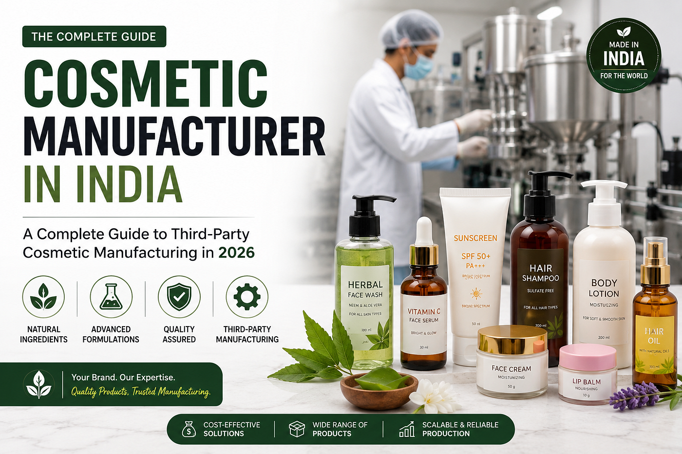 Cosmetic Manufacturer in India: A Complete Guide to Third-Party Cosmetic Manufacturing in 2026