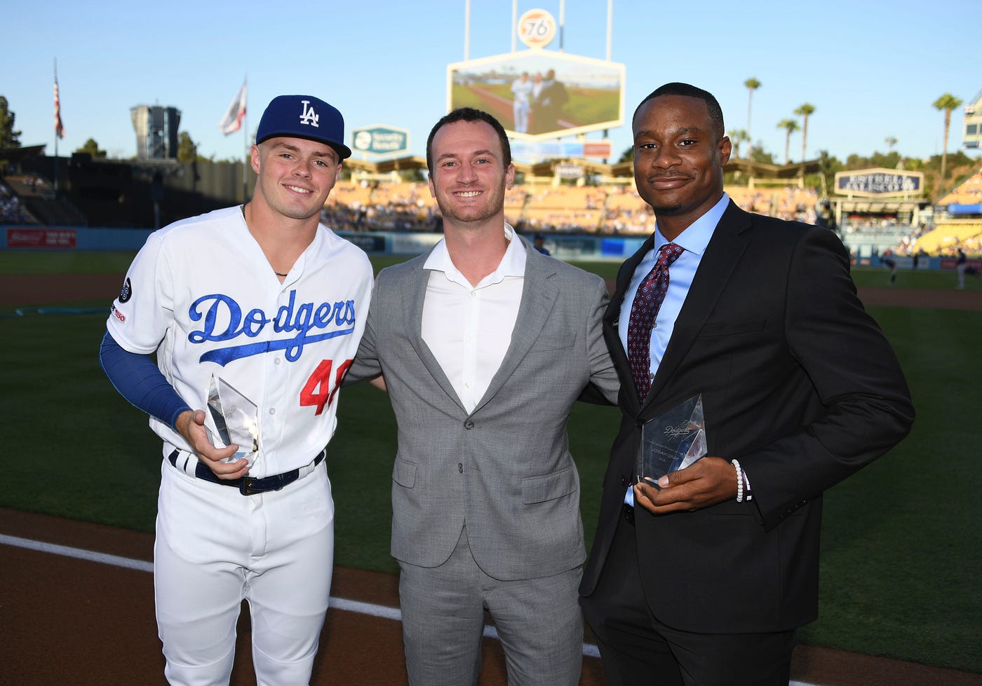 Lux and Gray collect their minor league player of the year awards | by Cary  Osborne | Dodger Insider