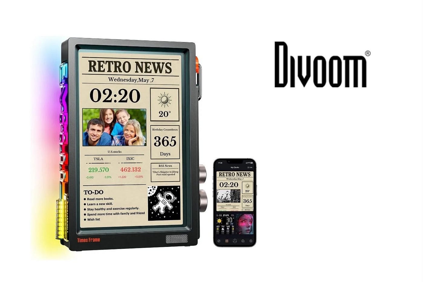 Divoom Time Frame 白 Divoom Times Frame Digital Picture Frames – Divoom International