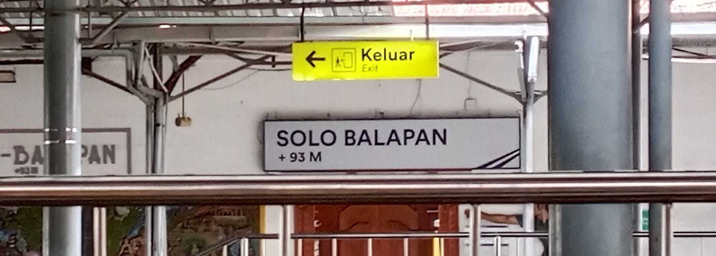 Solo Balapan station at elevation of +93 m.