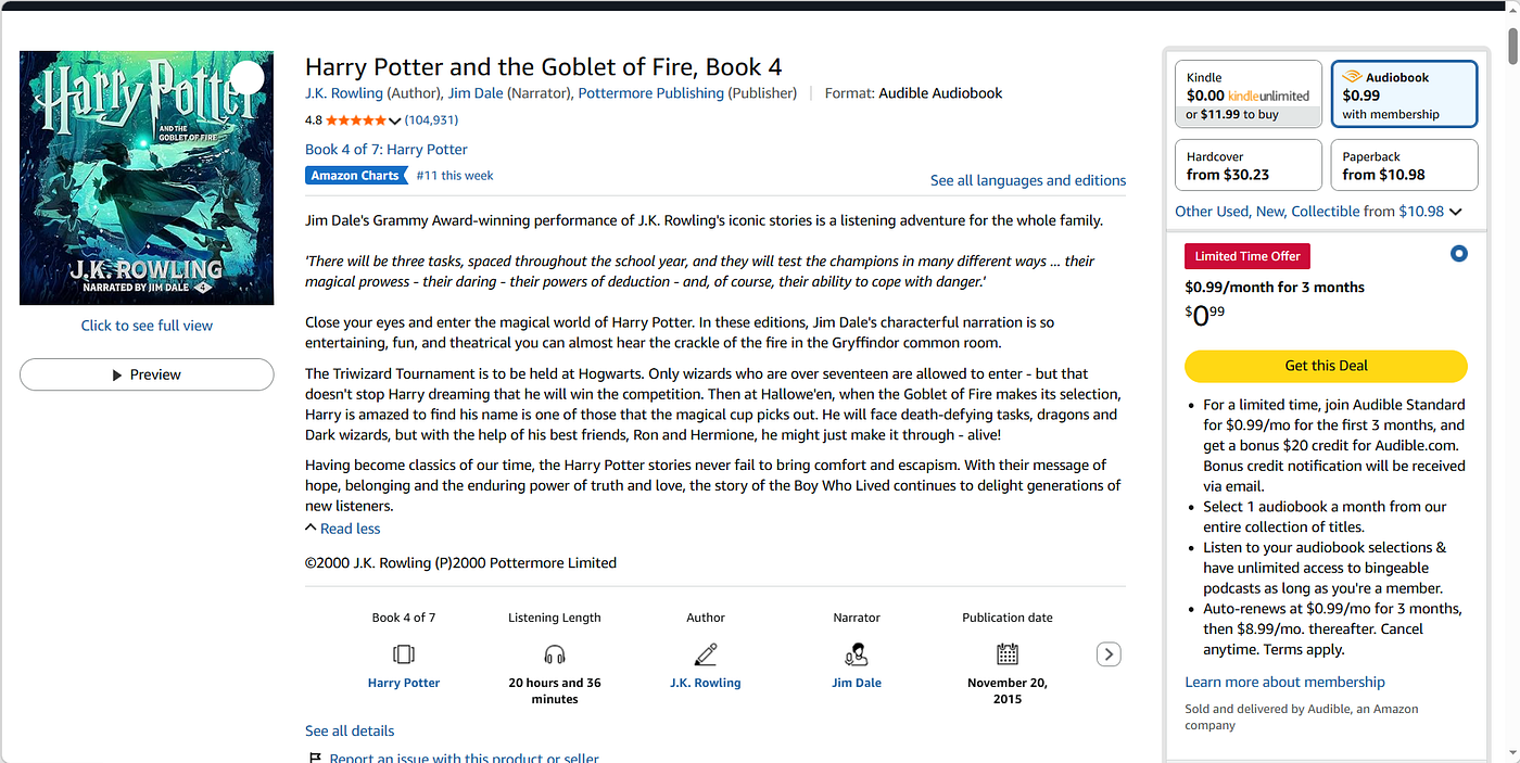 Harry Potter and the Goblet of Fire, Book 4