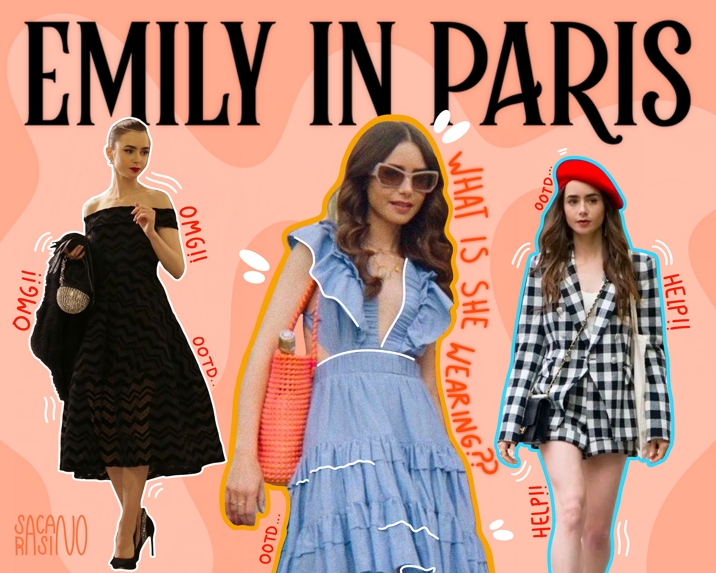 EMILY IN PARIS : Season 1 Episode 1 Emily's red plaid shirt