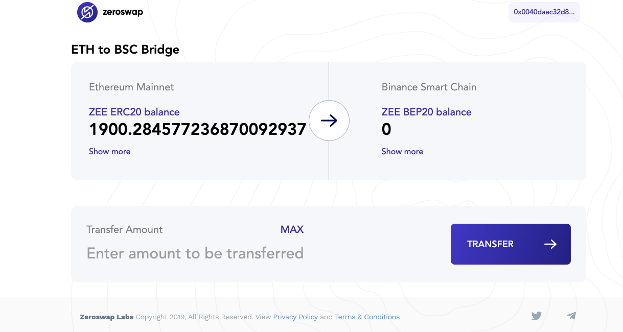 Step by Step guide to using ZeroSwap Binance Smart Chain Bridge. | ZeroSwap