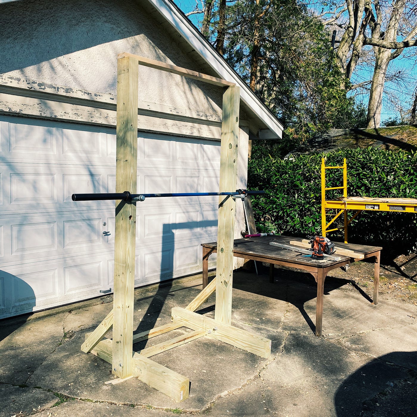 DIY Home Squat Rack. No access to a gym? Got some time on… | by Korey  Stanley | Medium
