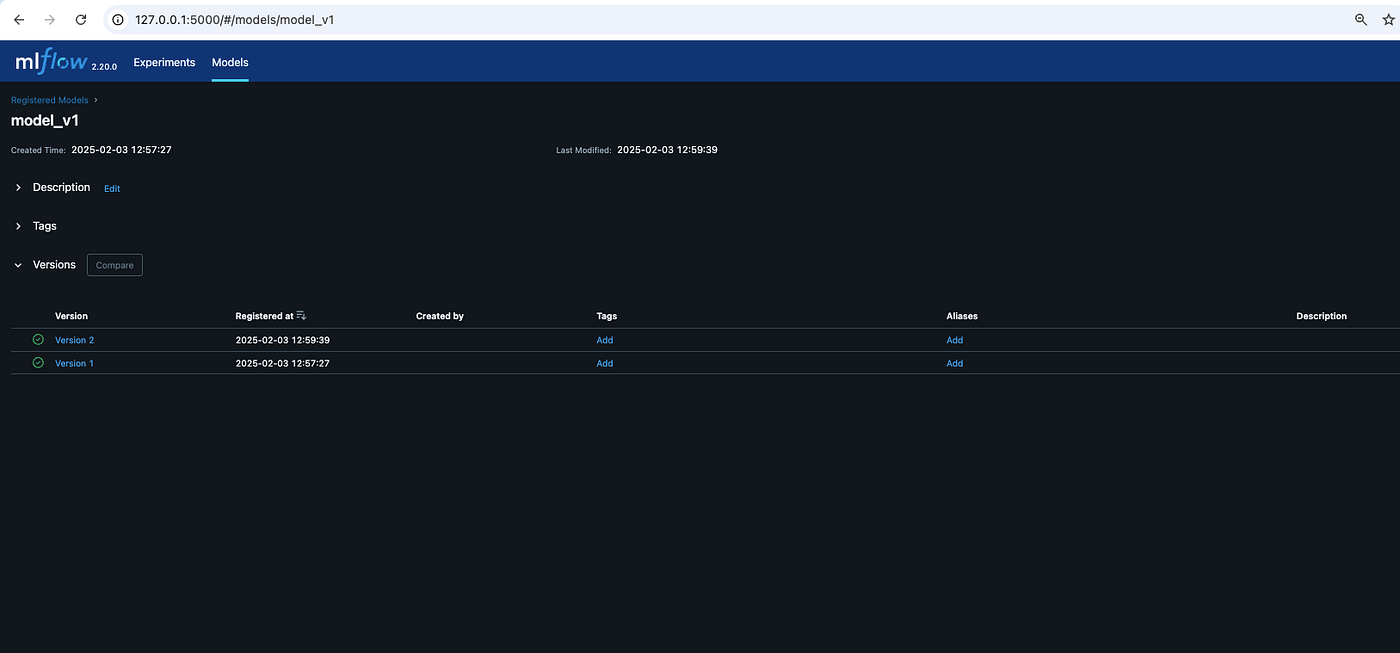 MLFlow UI