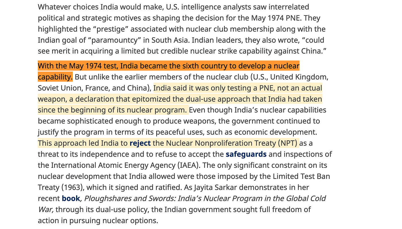 Image Source: Burr, William, ed. “The U.S., Canada, and the Indian Nuclear Program, 1968–1974.” National Security Archive, 9 Dec. 2022.