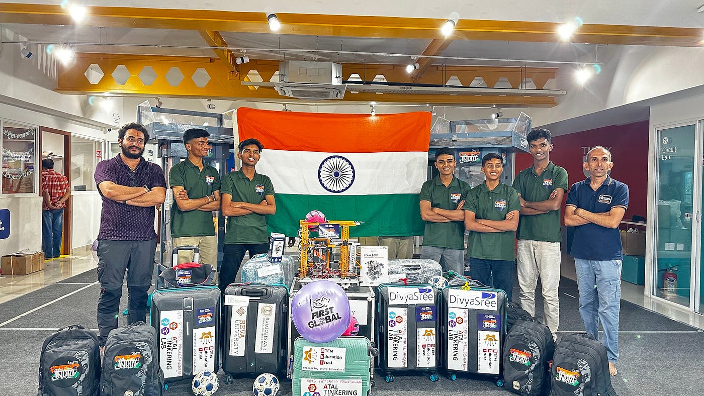 Team India L to R Akhil Menon,