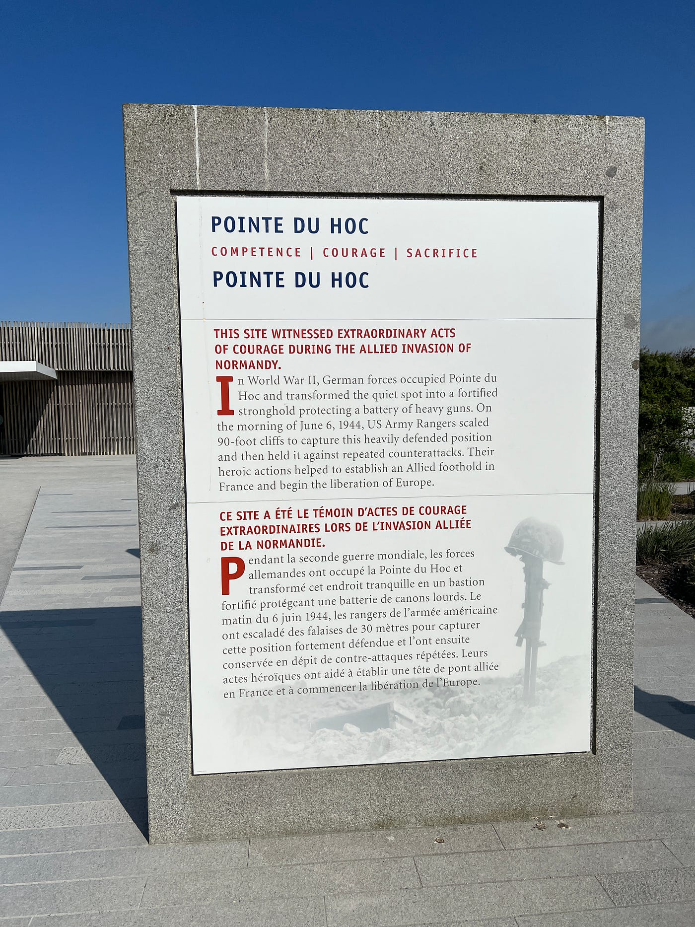 Plaque at Pointe du Hoc