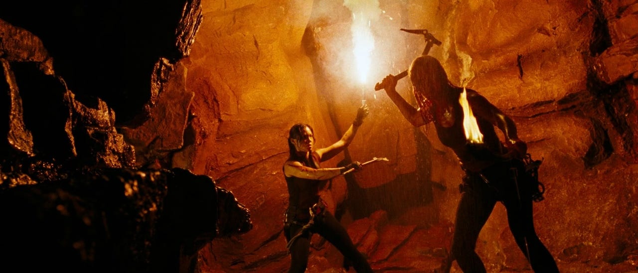 scene from single-location horror film: The Descent