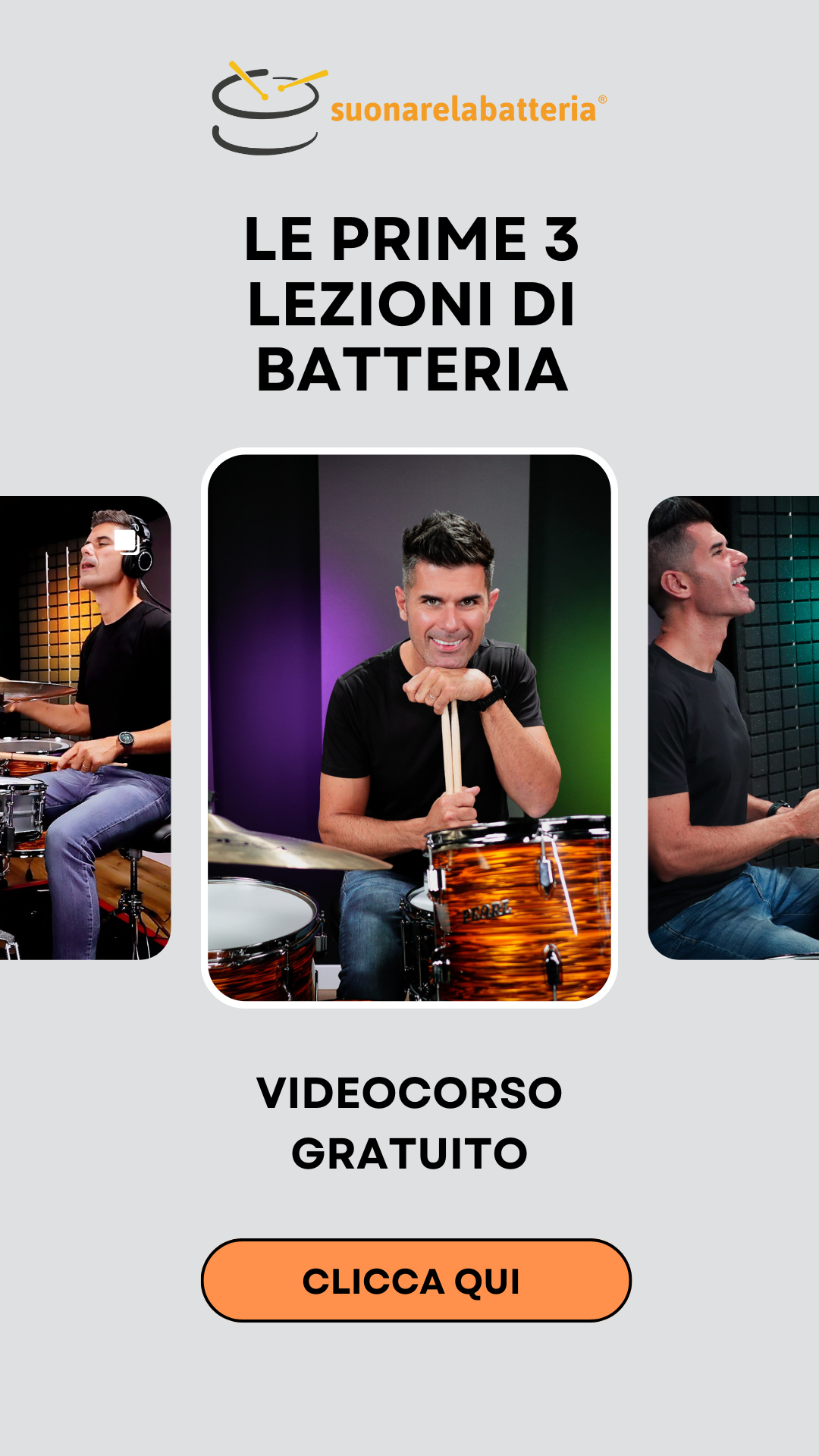 Corso di Batteria Gratis con Corrado Bertonazzi | SuonarelaBatteria.it