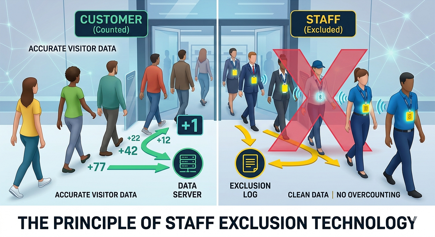Can People Counting System Distinguish Between Staff and Customers?