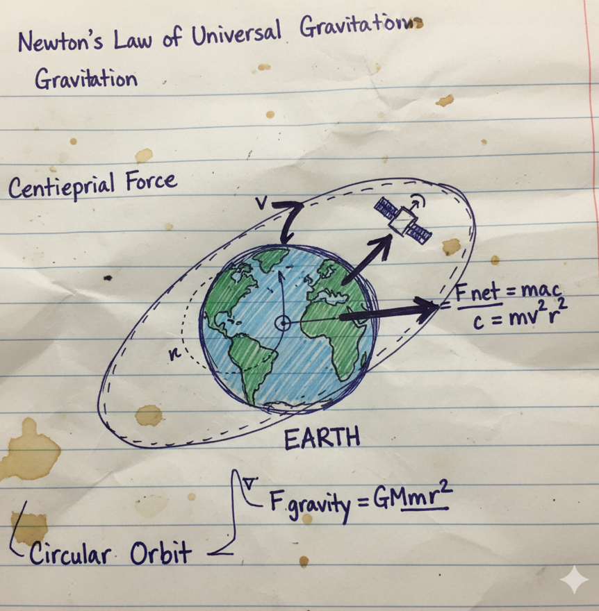 Gravitational Force Diagram Simple