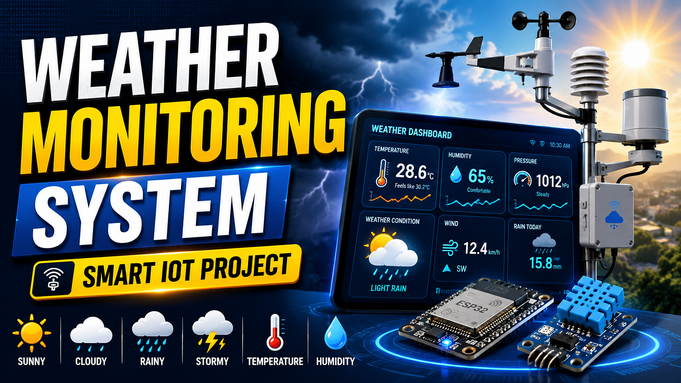 Weather Monitoring System Project Using IoT, ESP32 & Arduino