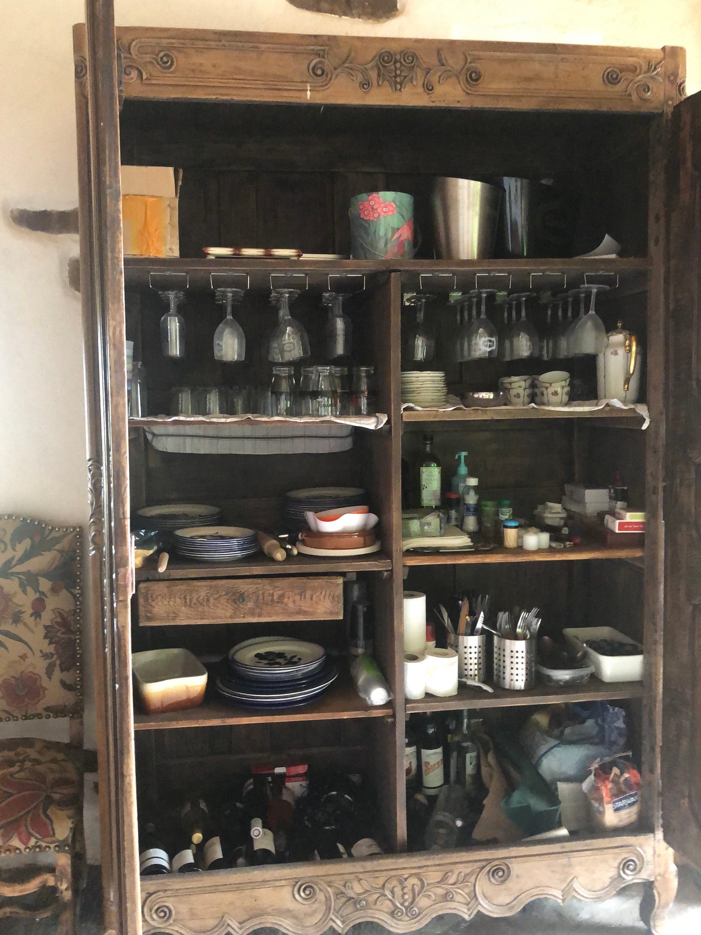 The wine, refrigerator and various utensils are the few exceptions to preserving history