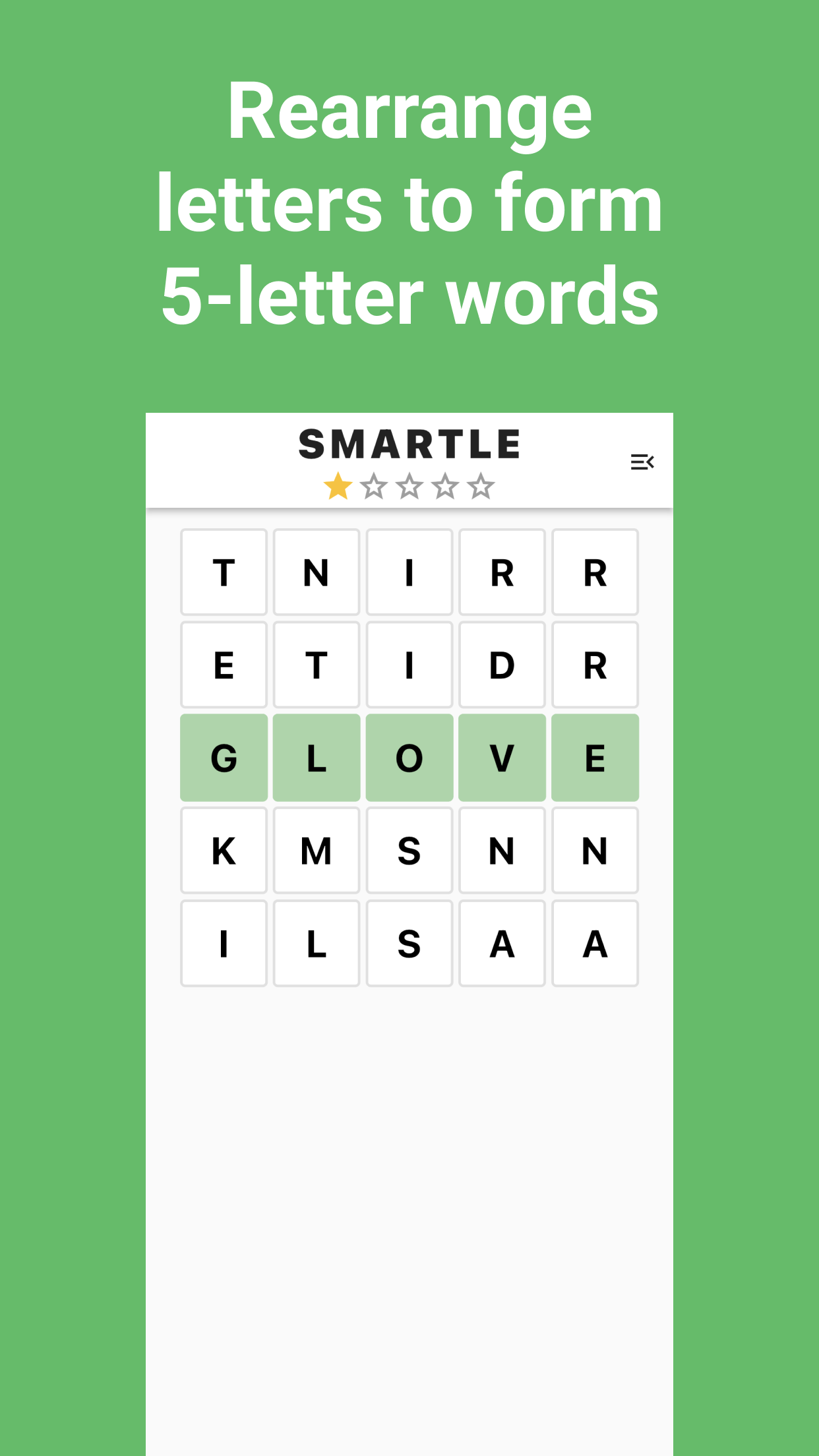 Smartle - a word puzzle game I made in Flutter. Daily challenge is