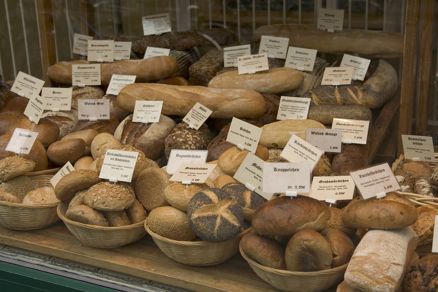 A selection of loaves of bread from a German bakery. Image credit, Josh Males