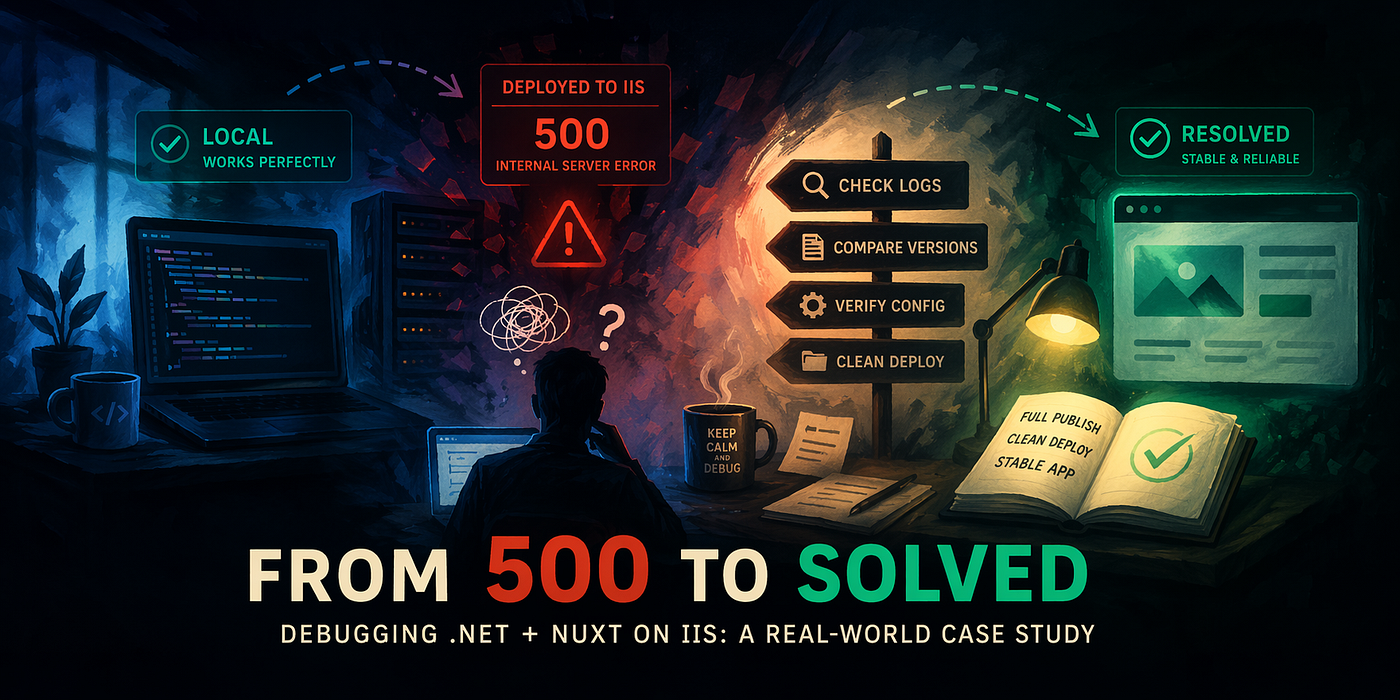 我如何排除一個本機正常、IIS 上線就 500 的 .NET + Nuxt 問題
