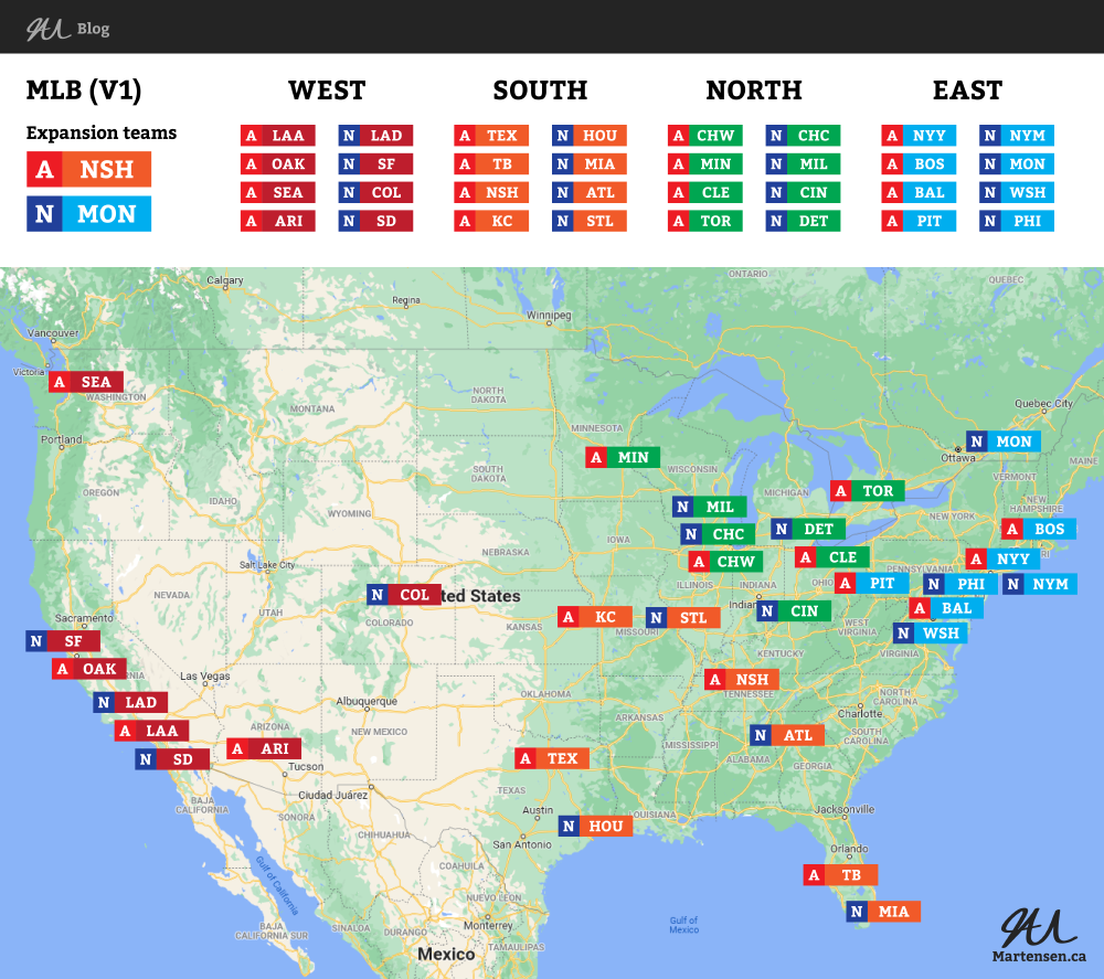 MLB Expansion Expanded: a look at baseball maps : r/baseball