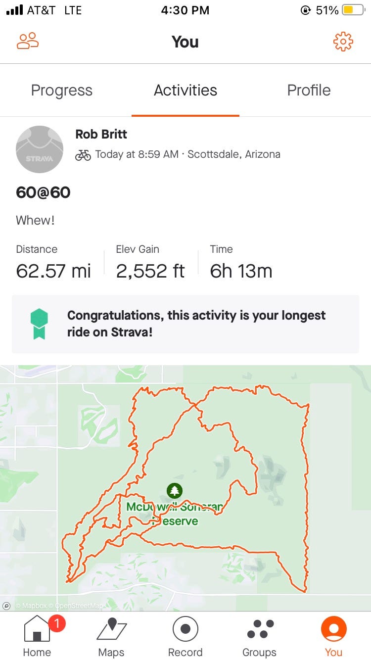 60 mile hot sale bike ride