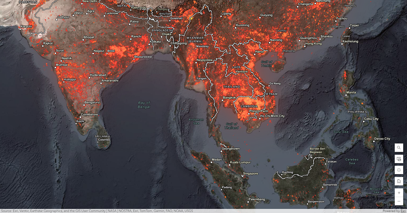 จุดความร้อนจากดาวเทียม VIIRS วันที่ 14/1/2026