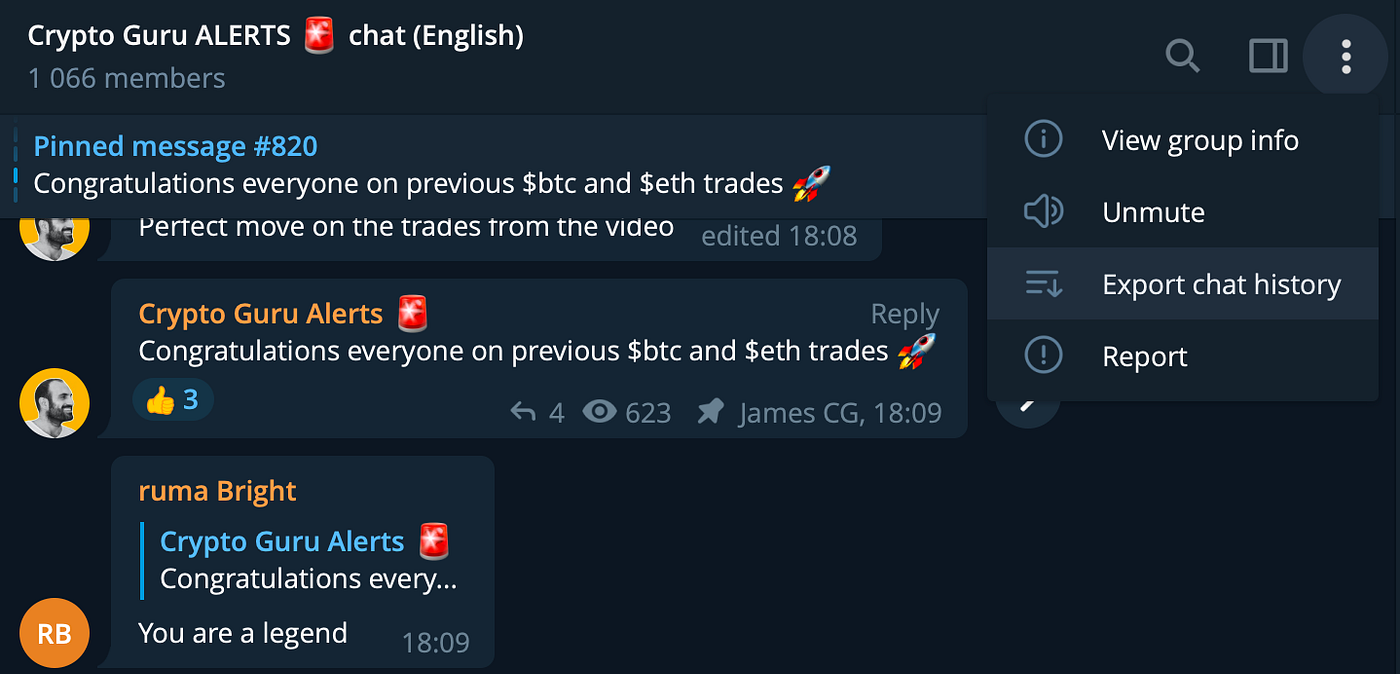 Analyzing Telegram chats and channels. Regular expressions in OSINT in  practice | by cyb_detective | OSINT Ambition