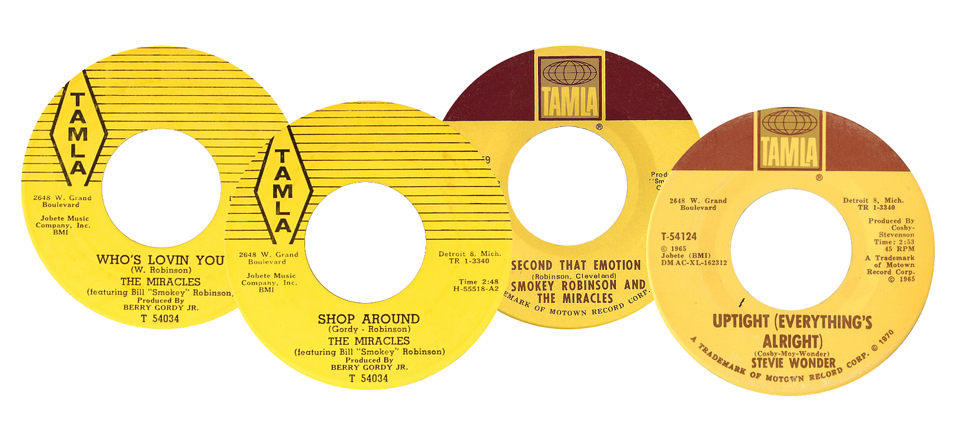 Early Tamla Record labels. Public domain via Wikimedia Commons