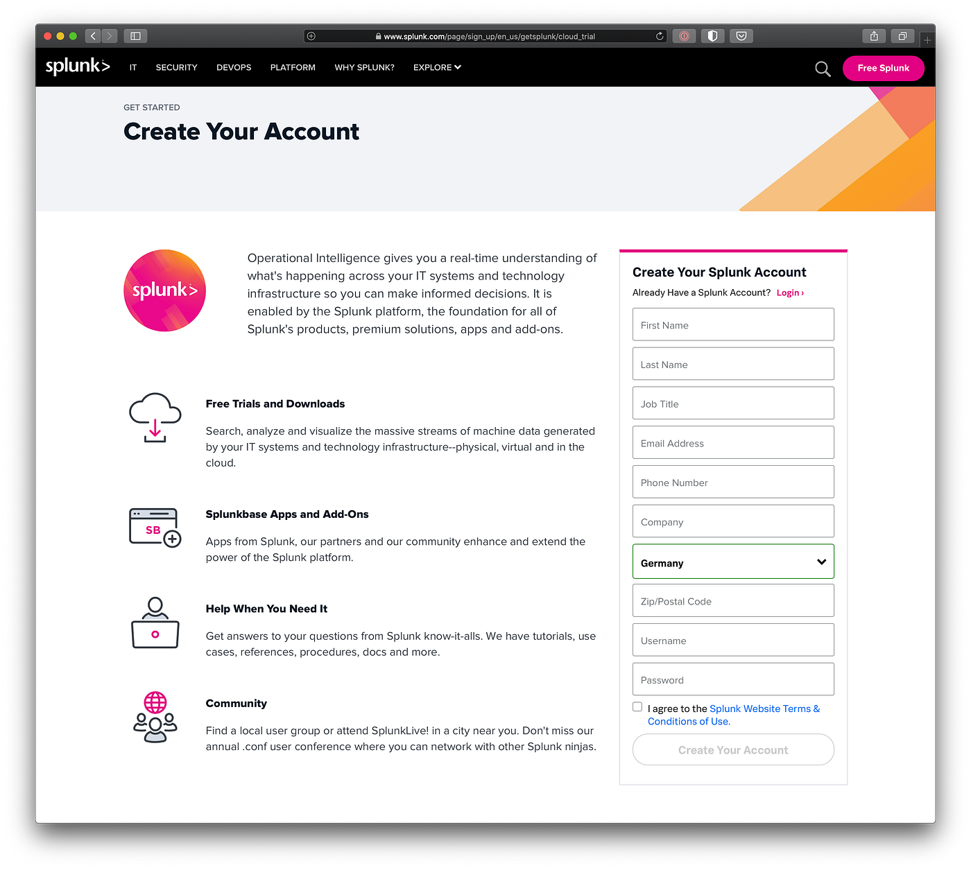 Enable Splunk as backend for Zentral
