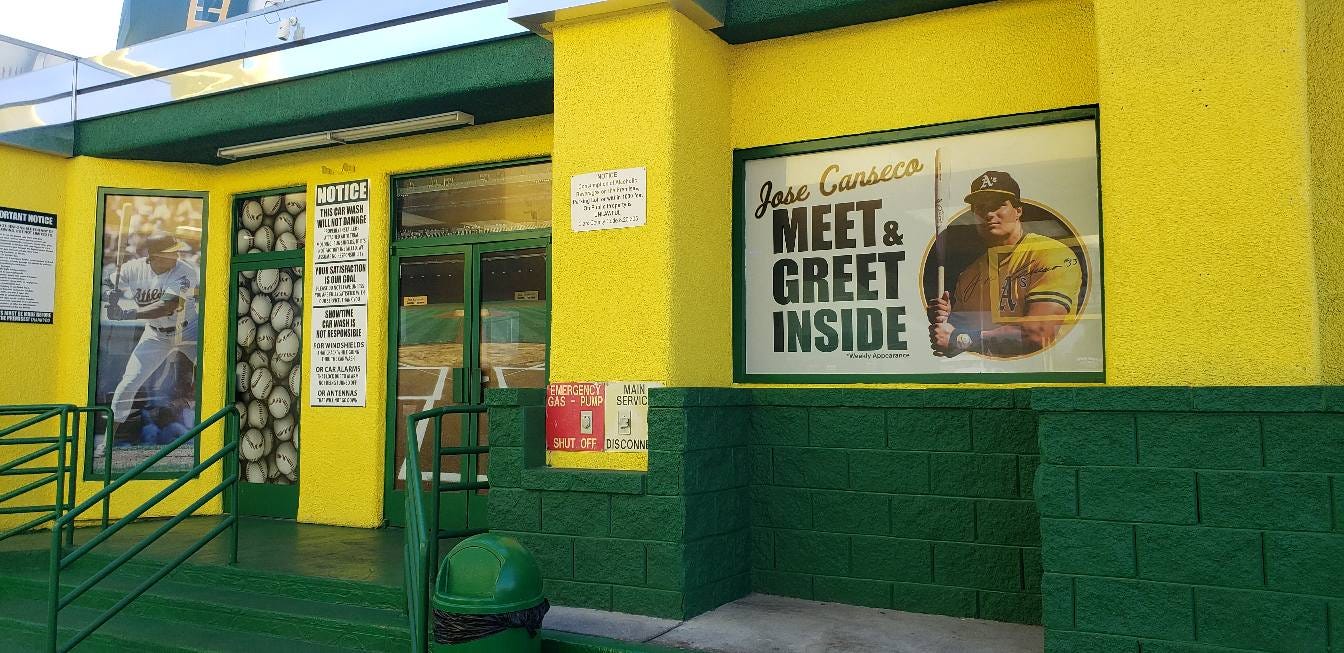 Former MLB player Jose Canseco opens a car wash