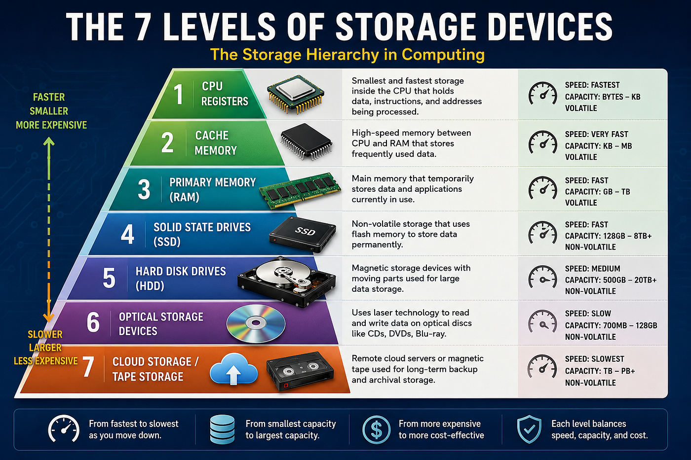 The 7 Levels of Storage Devices in Computing