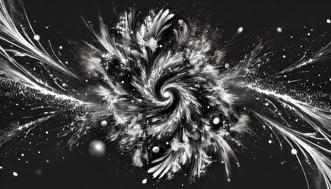 The Art of an Expanding Universe in Black and White