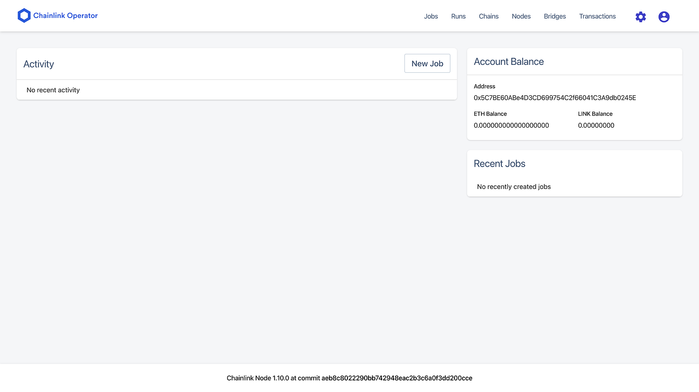 A quick guide on how to launch the Chainlink node | by Dmitrii Mingalev |  Medium