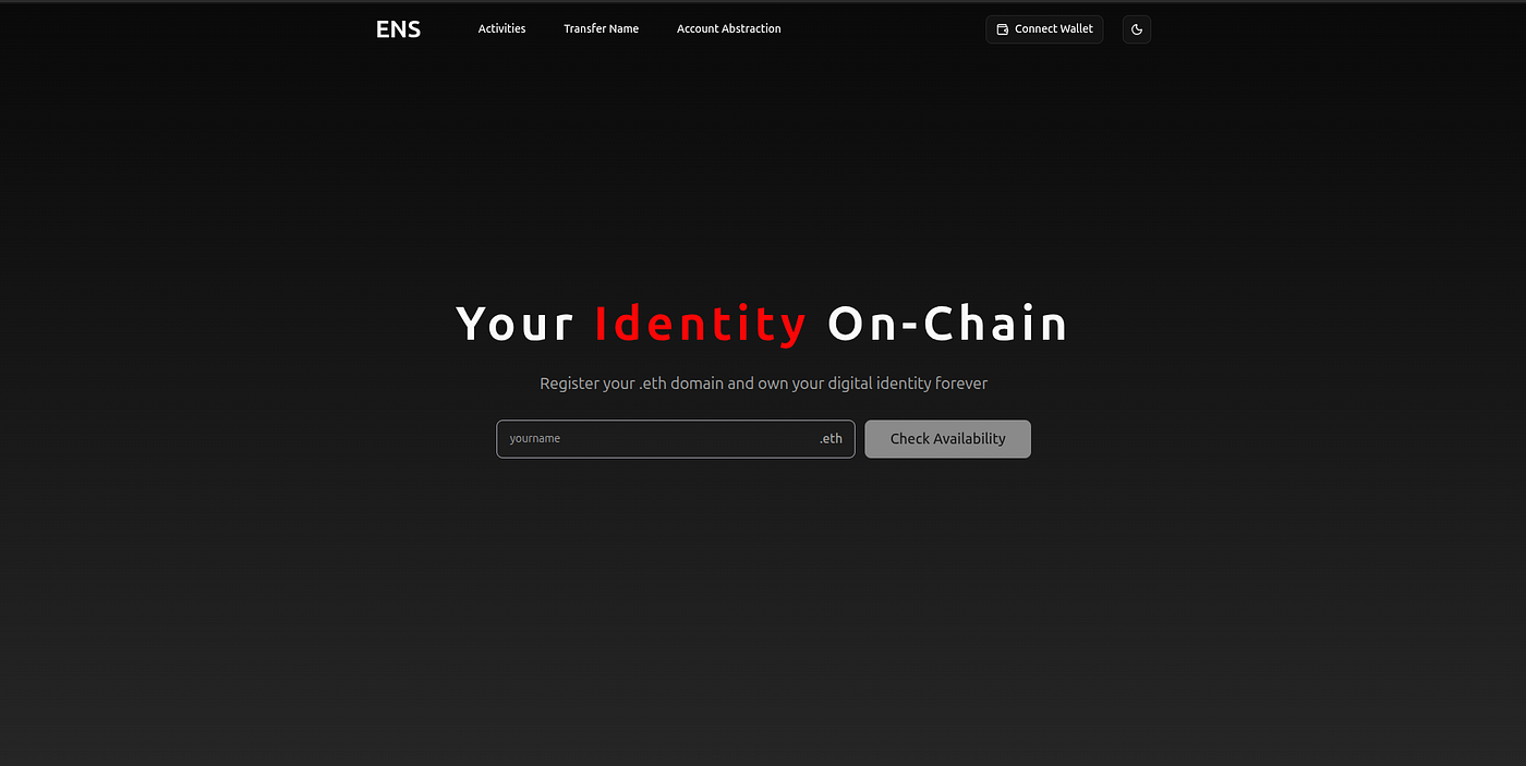 Minimalist ENS (Ethereum Name Service) application. | by jvcByte | Medium