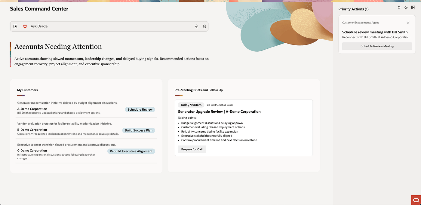 Sample Fusion Agentic App — Sales Command Center