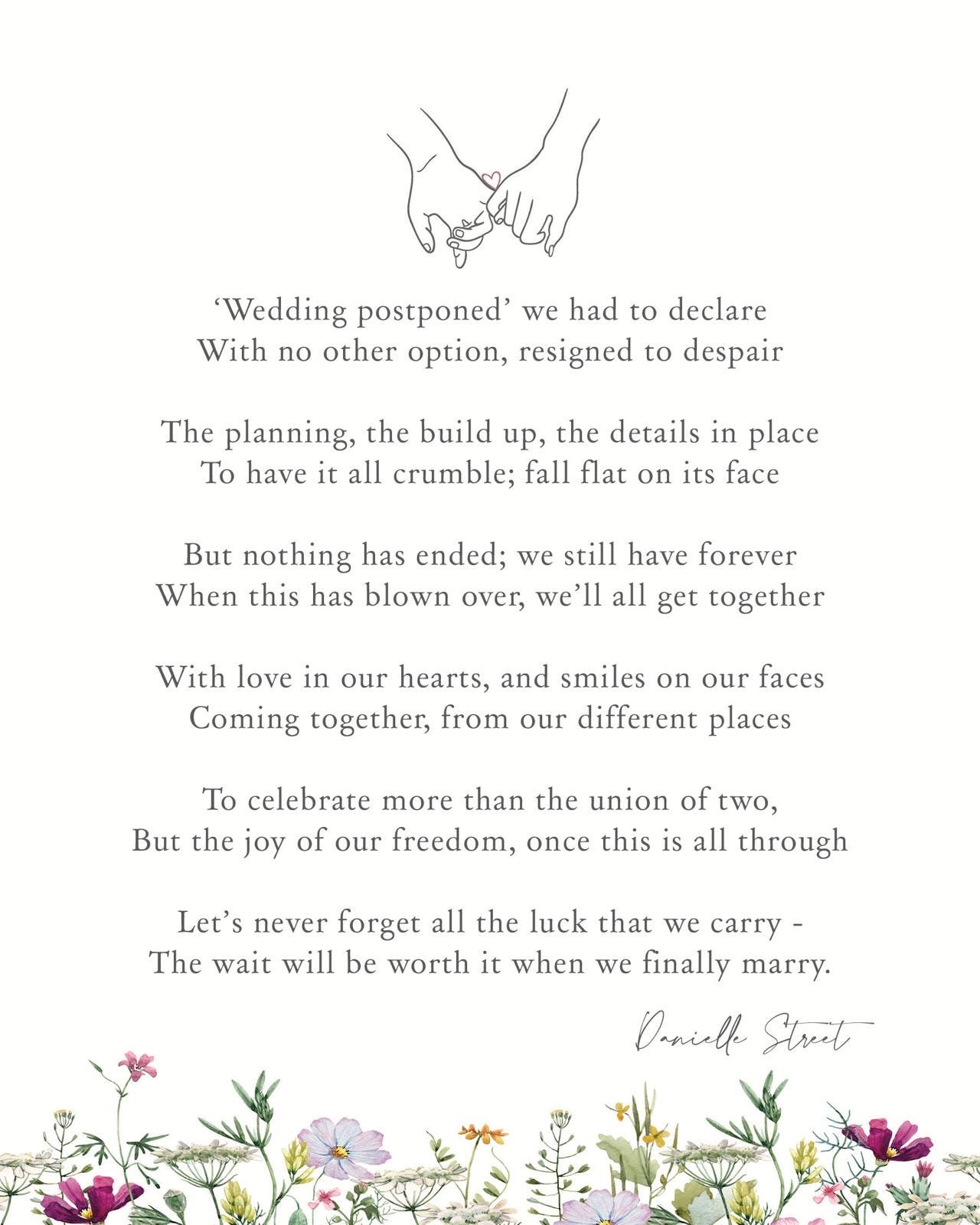 2 Wedding Postponements Later. and I m still choosing optimism