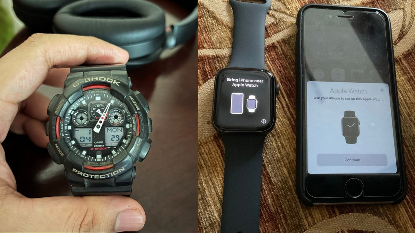 Source: Author | My Childhood Non-Smart G-Shock Watch Vs Current Apple Watch Ultra 2