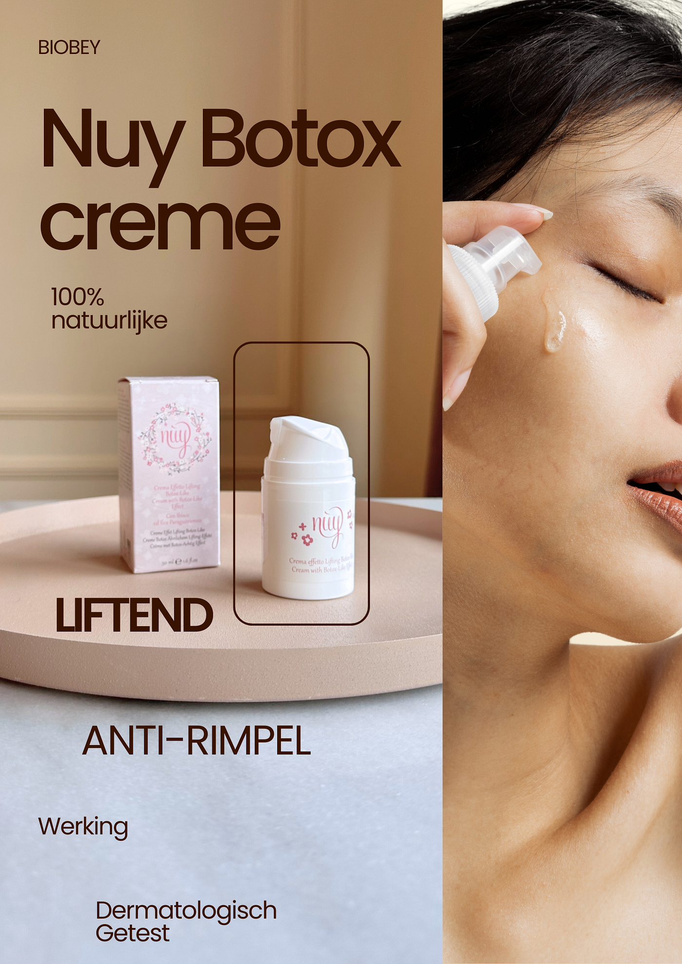 Nuy Botox creme Biobey werking tegen rimpels