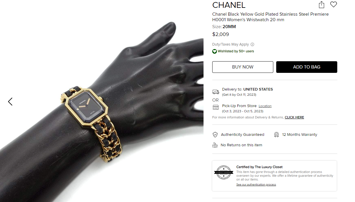 Chanel's Premiere H0001 Wristwatch- Save Big with The Luxury