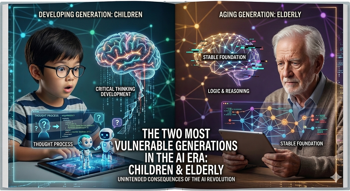 The Two Most Vulnerable Generations in the AI Era: Children and Seniors
