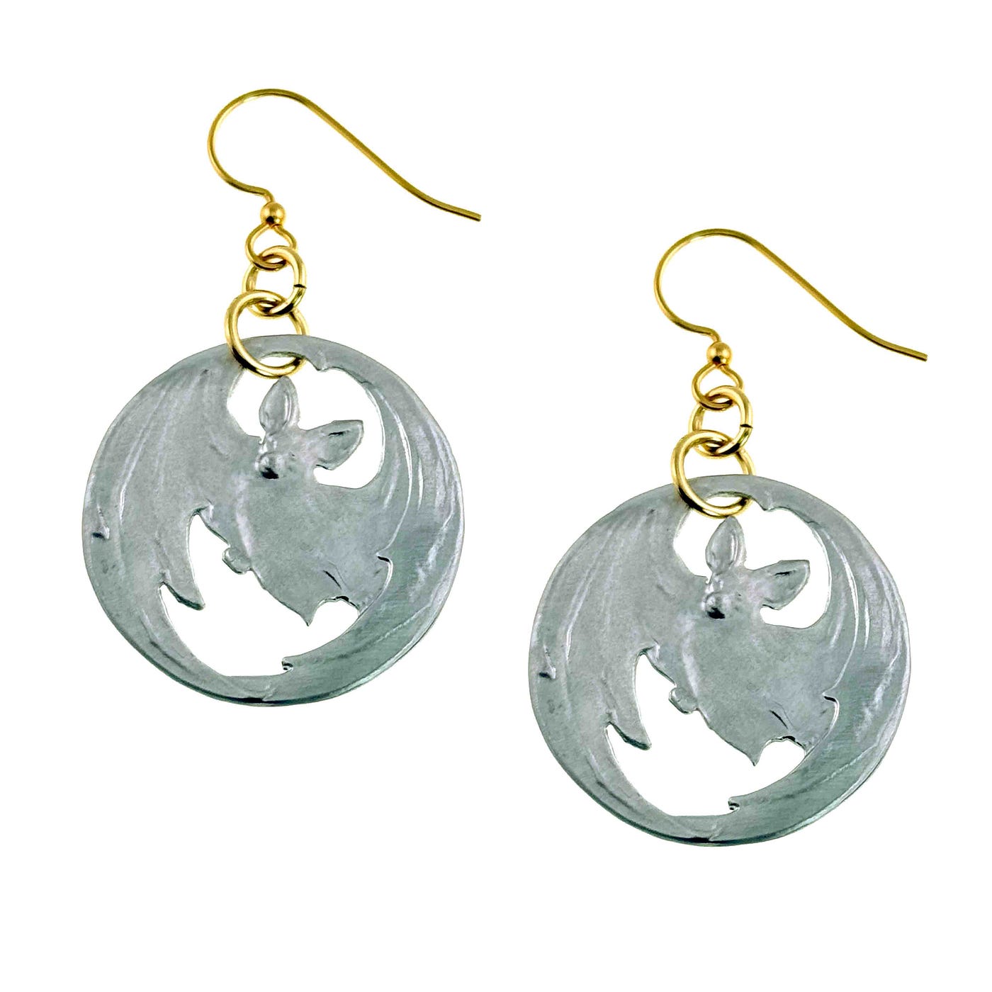 Vampire Bat Aluminum Disc Earrings Bring Handmade Gothic Style to Modern Fashion